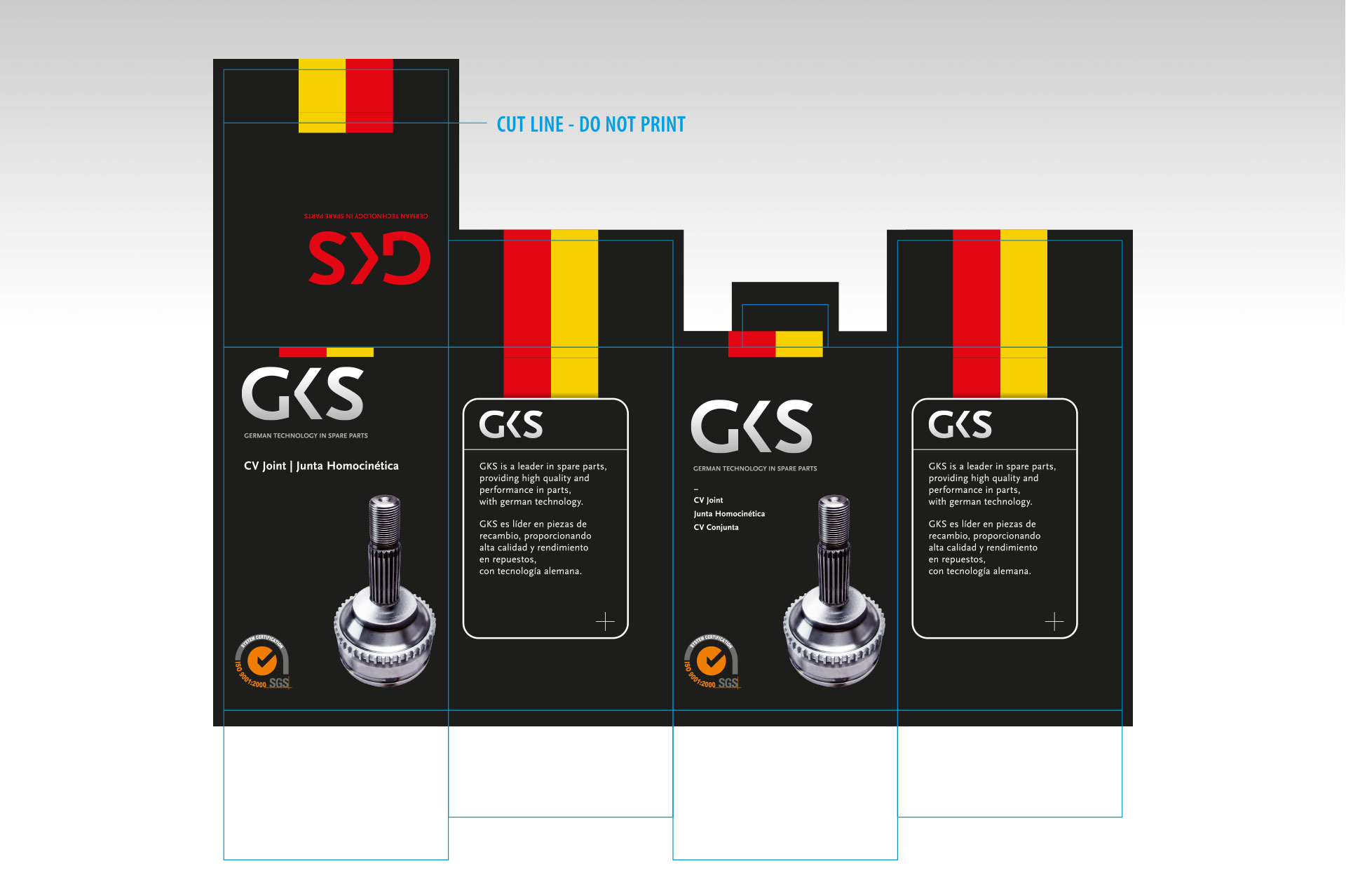 Diseño de packaging de repuestos de tren delantero GKS